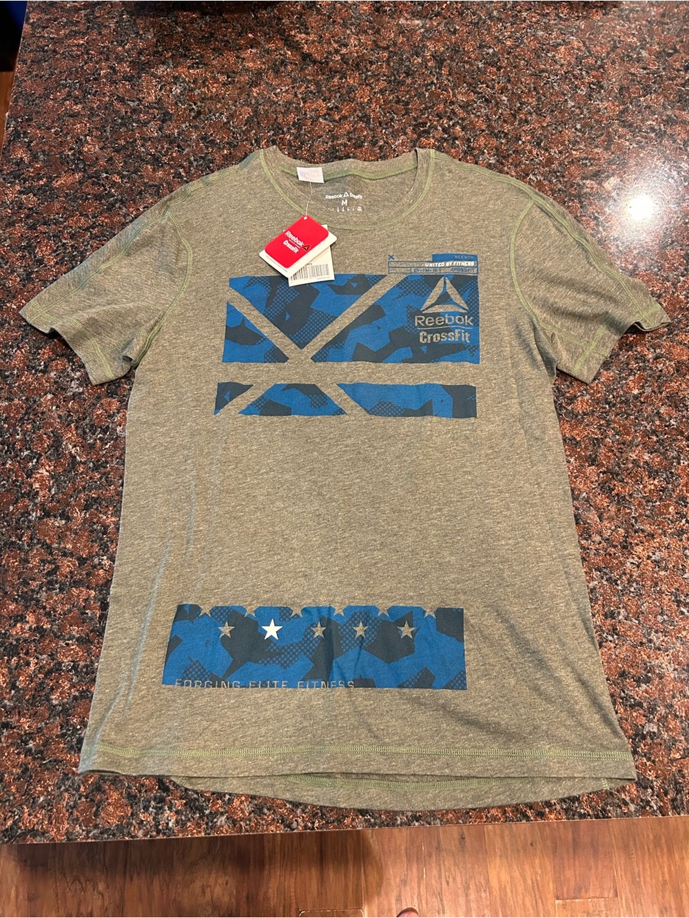 Brand New Reebok CrossFit Men's Olive Green Graphic Tee Medium